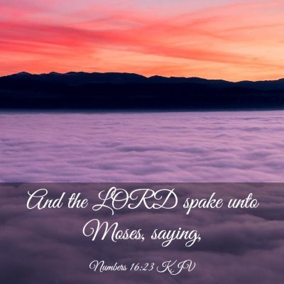 Picture 03 - Numbers 16:23 KJV - And the LORD spake unto Moses, - Bible Verse Picture