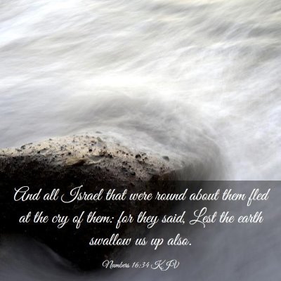 Picture 03 - Numbers 16:34 KJV - And all Israel that were round about them fled at - Bible Verse Picture