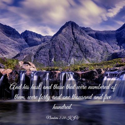Picture 03 - Numbers 2:28 KJV - And his host, and those that were numbered of - Bible Verse Picture