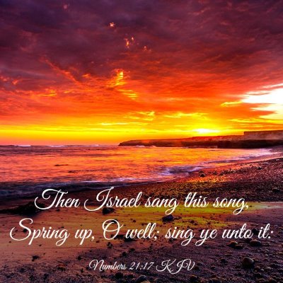 Picture 03 - Numbers 21:17 KJV - Then Israel sang this song, Spring up, O well; - Bible Verse Picture
