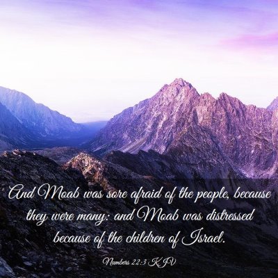 Picture 03 - Numbers 22:3 KJV - And Moab was sore afraid of the people, because - Bible Verse Picture
