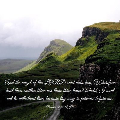 Picture 03 - Numbers 22:32 KJV - And the angel of the LORD said unto him, - Bible Verse Picture