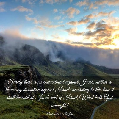 Picture 03 - Numbers 23:23 KJV - Surely there is no enchantment against Jacob, - Bible Verse Picture