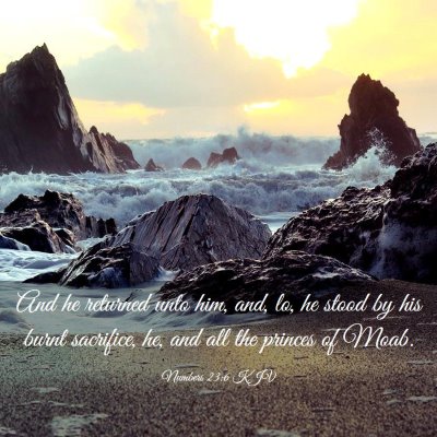 Picture 03 - Numbers 23:6 KJV - And he returned unto him, and, lo, he stood by - Bible Verse Picture