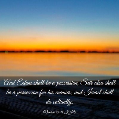 Picture 03 - Numbers 24:18 KJV - And Edom shall be a possession, Seir also shall - Bible Verse Picture