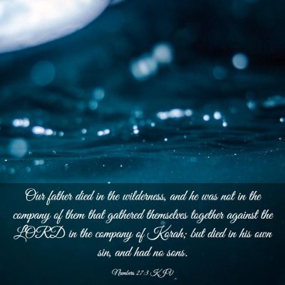 Picture 03 - Numbers 27:3 KJV - Our father died in the wilderness, and he was not - Bible Verse Picture