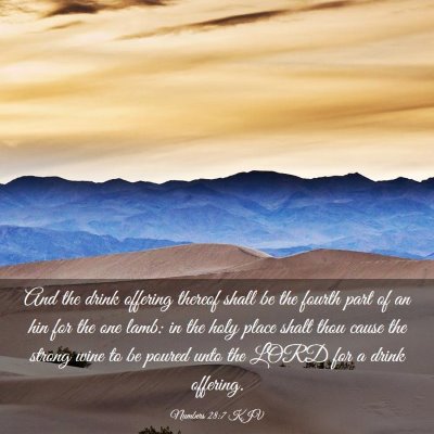 Picture 03 - Numbers 28:7 KJV - And the drink offering thereof shall be the - Bible Verse Picture