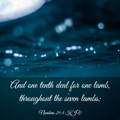 Picture 03 - Numbers 29:4 KJV - And one tenth deal for one lamb, throughout the - Bible Verse Picture