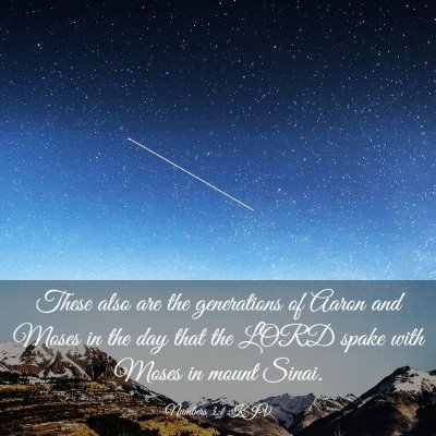Picture 03 - Numbers 3:1 KJV - These also are the generations of Aaron and Moses - Bible Verse Picture