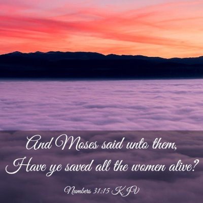 Picture 03 - Numbers 31:15 KJV - And Moses said unto them, Have ye saved all the - Bible Verse Picture