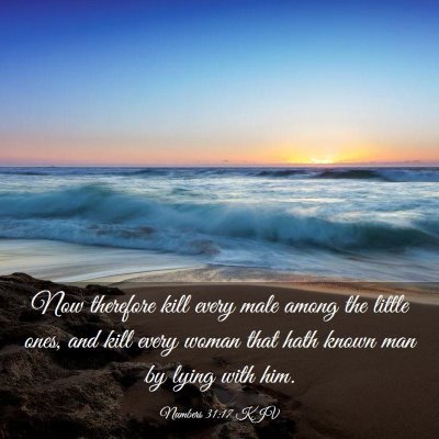 Picture 03 - Numbers 31:17 KJV - Now therefore kill every male among the little - Bible Verse Picture