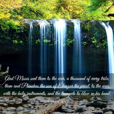 Picture 03 - Numbers 31:6 KJV - And Moses sent them to the war, a thousand of - Bible Verse Picture