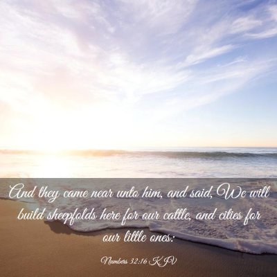 Picture 03 - Numbers 32:16 KJV - And they came near unto him, and said, We will - Bible Verse Picture