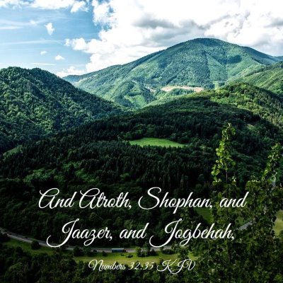Picture 03 - Numbers 32:35 KJV - And Atroth, Shophan, and Jaazer, and - Bible Verse Picture