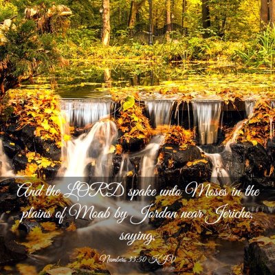 Picture 03 - Numbers 33:50 KJV - And the LORD spake unto Moses in the plains of - Bible Verse Picture