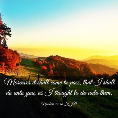 Picture 03 - Numbers 33:56 KJV - Moreover it shall come to pass, that I shall do - Bible Verse Picture
