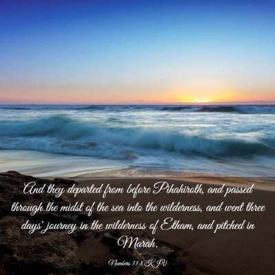Picture 03 - Numbers 33:8 KJV - And they departed from before Pihahiroth, and - Bible Verse Picture