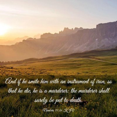 Picture 03 - Numbers 35:16 KJV - And if he smite him with an instrument of iron, - Bible Verse Picture