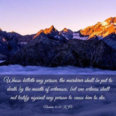 Picture 03 - Numbers 35:30 KJV - Whoso killeth any person, the murderer shall be - Bible Verse Picture