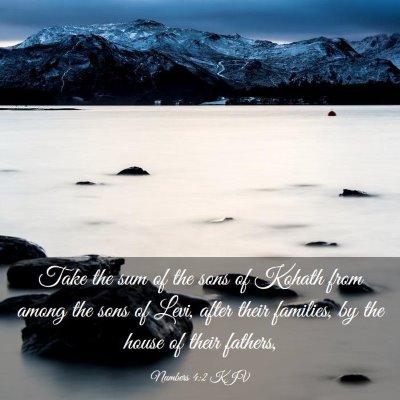 Picture 03 - Numbers 4:2 KJV - Take the sum of the sons of Kohath from among the - Bible Verse Picture