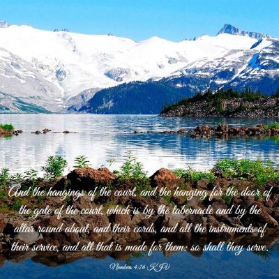 Picture 03 - Numbers 4:26 KJV - And the hangings of the court, and the hanging - Bible Verse Picture