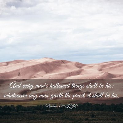 Picture 03 - Numbers 5:10 KJV - And every man's hallowed things shall be his: - Bible Verse Picture