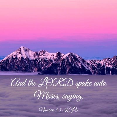 Picture 03 - Numbers 5:5 KJV - And the LORD spake unto Moses, - Bible Verse Picture