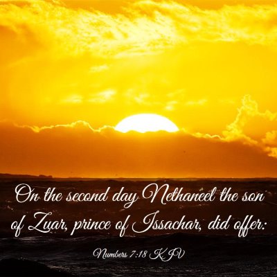 Picture 03 - Numbers 7:18 KJV - On the second day Nethaneel the son of Zuar, - Bible Verse Picture