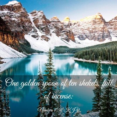 Picture 03 - Numbers 7:50 KJV - One golden spoon of ten shekels, full of - Bible Verse Picture