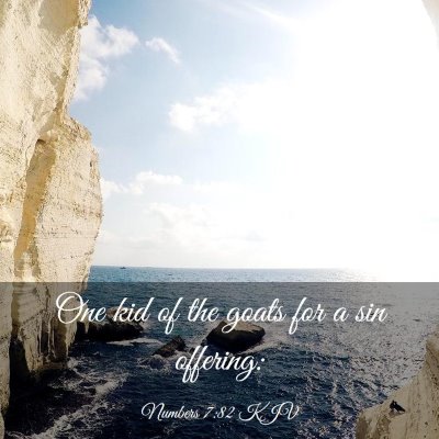 Picture 03 - Numbers 7:82 KJV - One kid of the goats for a sin - Bible Verse Picture