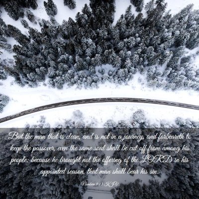 Picture 03 - Numbers 9:13 KJV - But the man that is clean, and is not in a - Bible Verse Picture