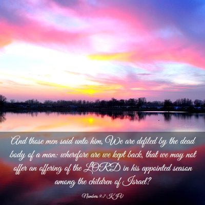 Picture 03 - Numbers 9:7 KJV - And those men said unto him, We are defiled by - Bible Verse Picture