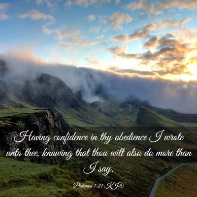 Picture 03 - Philemon 1:21 KJV - Having confidence in thy obedience I wrote unto - Bible Verse Picture