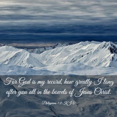 Picture 03 - Philippians 1:8 KJV - For God is my record, how greatly I long after - Bible Verse Picture