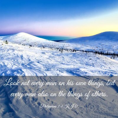 Picture 03 - Philippians 2:4 KJV - Look not every man on his own things, but every - Bible Verse Picture