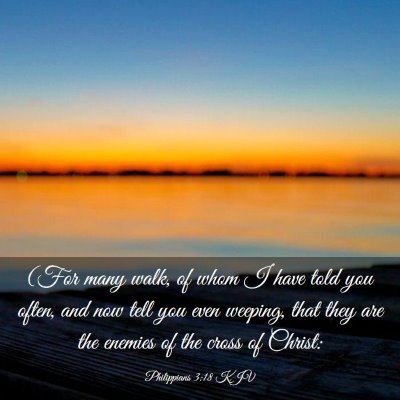 Picture 03 - Philippians 3:18 KJV - (For many walk, of whom I have told you often, - Bible Verse Picture