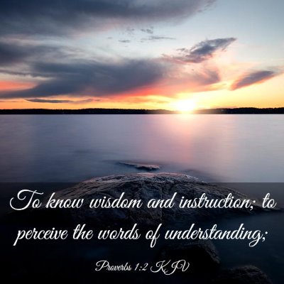 Picture 03 - Proverbs 1:2 KJV - To know wisdom and instruction; to perceive the - Bible Verse Picture