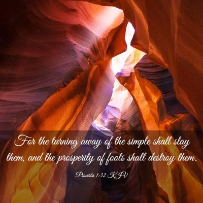 Picture 03 - Proverbs 1:32 KJV - For the turning away of the simple shall slay - Bible Verse Picture