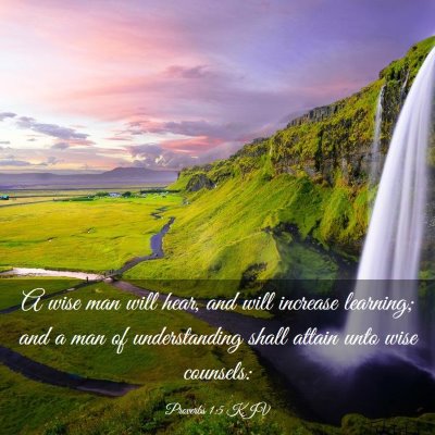 Picture 03 - Proverbs 1:5 KJV - A wise man will hear, and will increase learning; - Bible Verse Picture