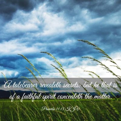 Picture 03 - Proverbs 11:13 KJV - A talebearer revealeth secrets: but he that is of - Bible Verse Picture