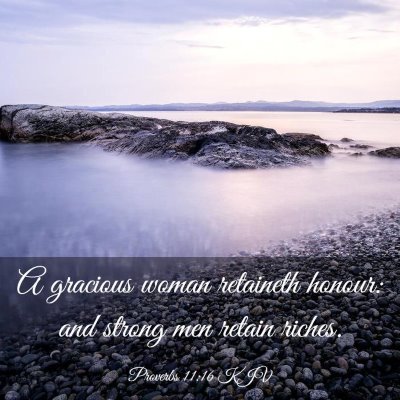 Picture 03 - Proverbs 11:16 KJV - A gracious woman retaineth honour: and strong men - Bible Verse Picture