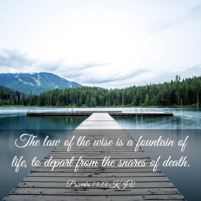 Picture 03 - Proverbs 13:14 KJV - The law of the wise is a fountain of life, to - Bible Verse Picture