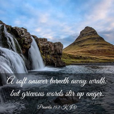 Picture 03 - Proverbs 15:1 KJV - A soft answer turneth away wrath: but grievous - Bible Verse Picture