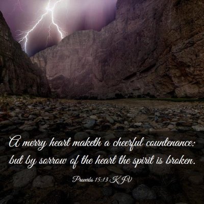 Picture 03 - Proverbs 15:13 KJV - A merry heart maketh a cheerful countenance: but - Bible Verse Picture