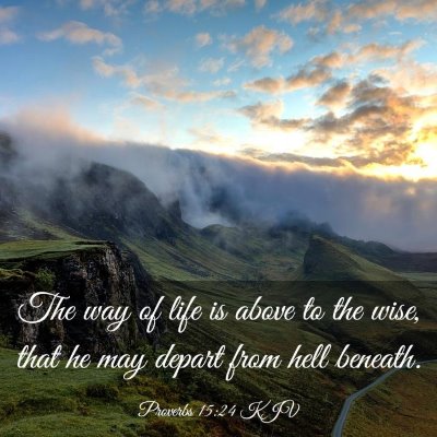 Picture 03 - Proverbs 15:24 KJV - The way of life is above to the wise, that he may - Bible Verse Picture