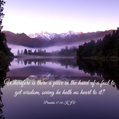 Picture 03 - Proverbs 17:16 KJV - Wherefore is there a price in the hand of a fool - Bible Verse Picture