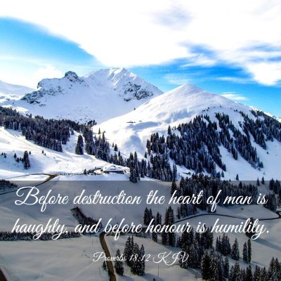 Picture 03 - Proverbs 18:12 KJV - Before destruction the heart of man is haughty, - Bible Verse Picture