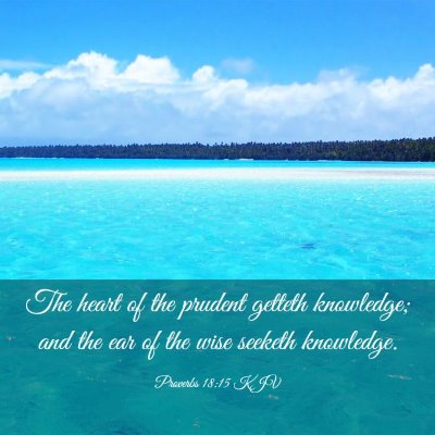 Picture 03 - Proverbs 18:15 KJV - The heart of the prudent getteth knowledge; and - Bible Verse Picture