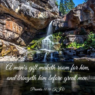 Picture 03 - Proverbs 18:16 KJV - A man's gift maketh room for him, and bringeth - Bible Verse Picture