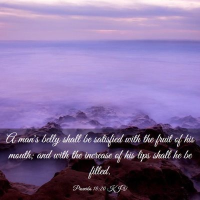 Picture 03 - Proverbs 18:20 KJV - A man's belly shall be satisfied with the fruit - Bible Verse Picture